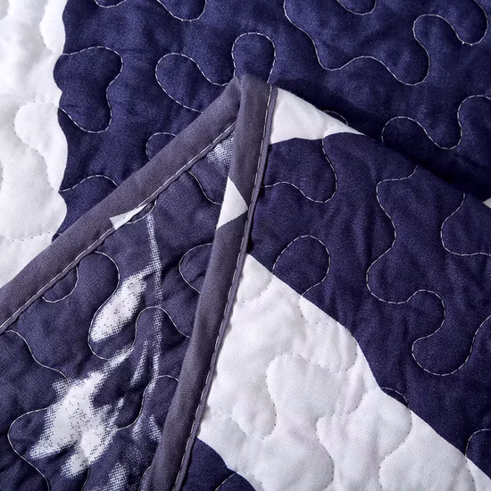 Couvre-lit matelassé brodé en fibres de Poly imprimé géométrique, couvre-lit d'été