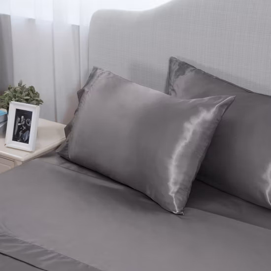 Ensemble de draps en soie 19 Momme avec taies d'oreiller décoratives