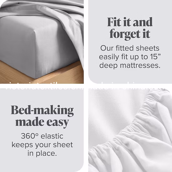 Draps de lit à poche Extra profonde, ensemble de 4 pièces, ensemble de draps doux de luxe pour hôtel