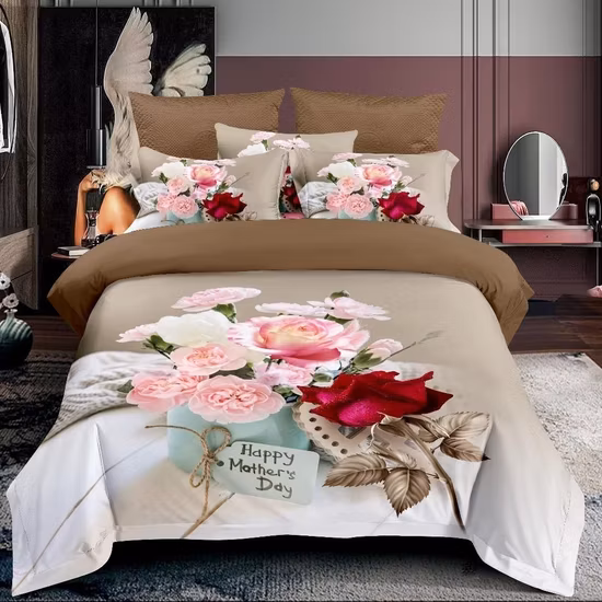 Ensemble de draps plats imprimés en 3D, motifs floraux, King, Queen, Twin, tailles les plus récentes