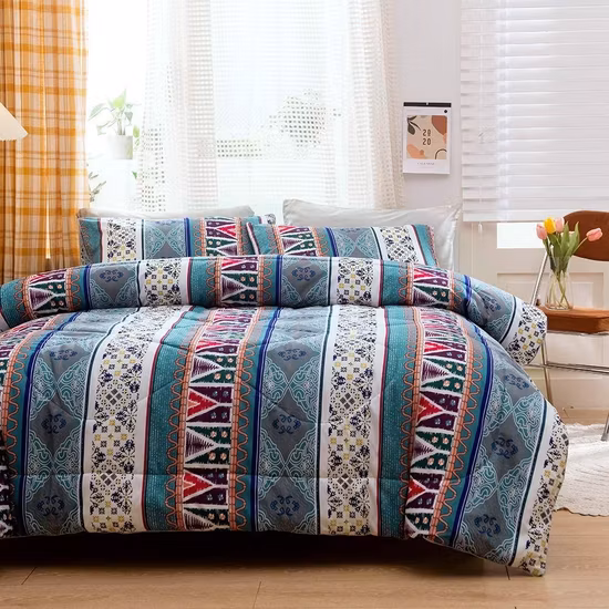 Ensemble de literie imprimé 100% Polyester, léger, bon marché, linge de lit, couvre-lit à ultrasons, couette d'été, vente en gros, bon marché